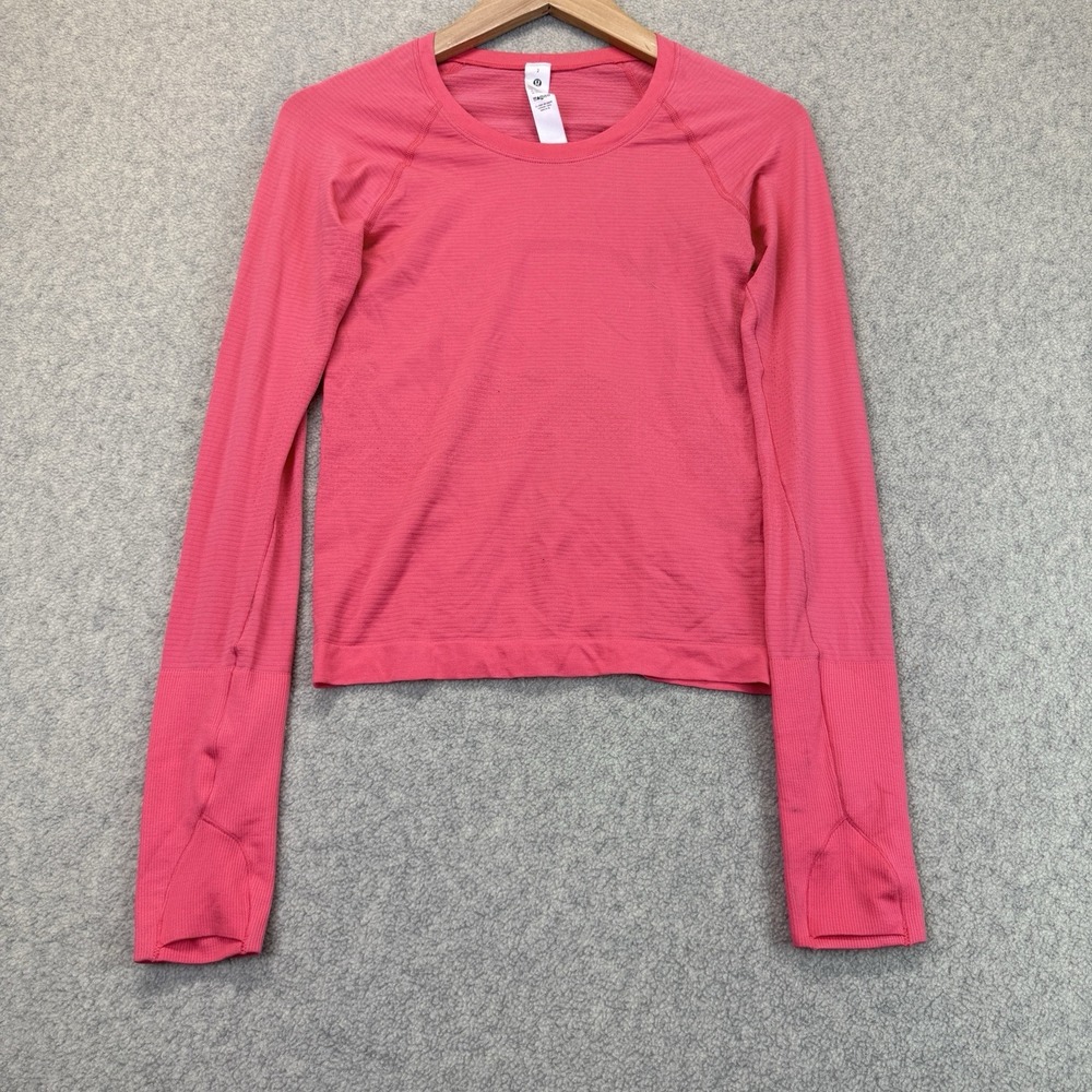 Lululemon Swiftly Tech Long Sleeve 2.0 Women's 2 Sonic Pink Thumbholes